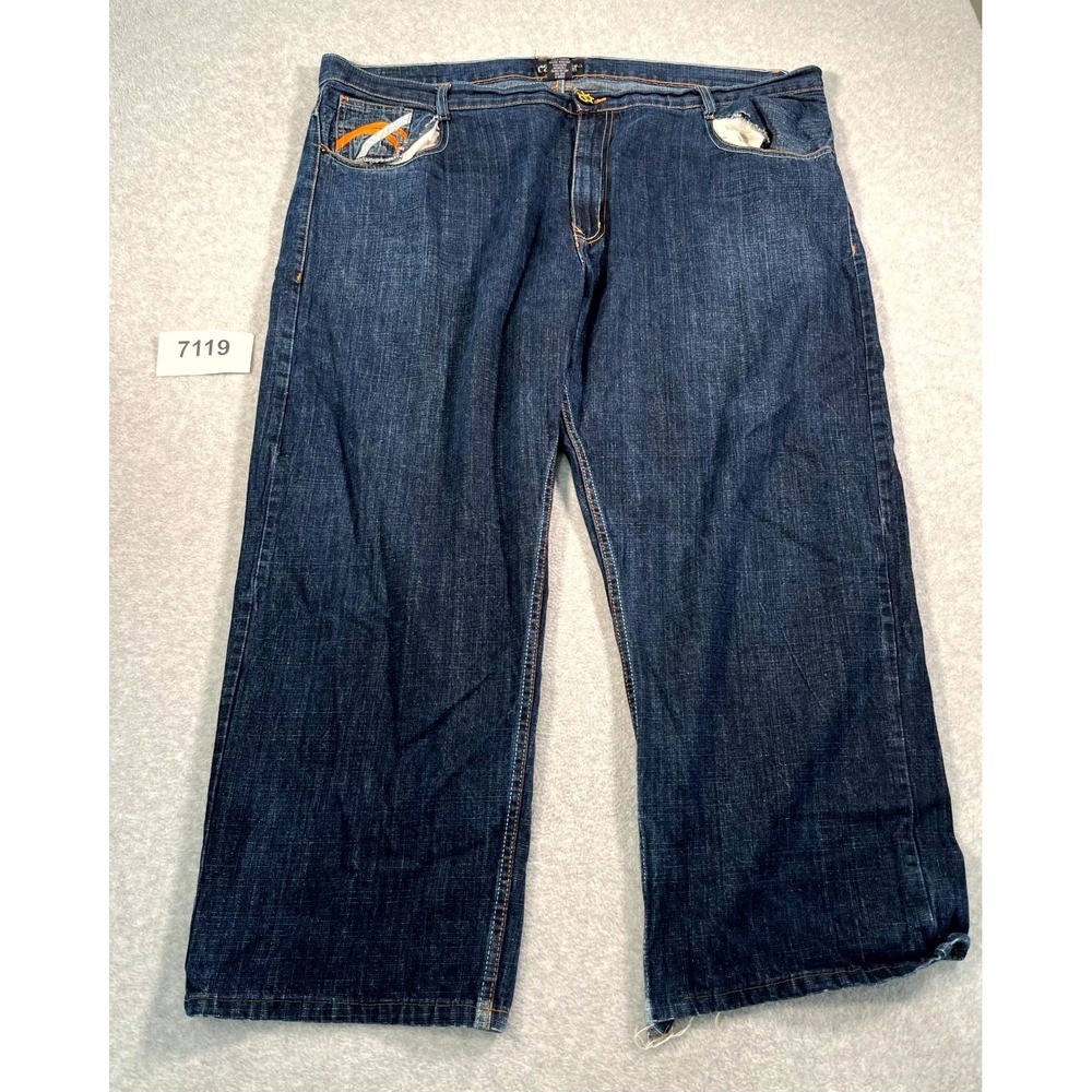 Raw Blue Jeans Mens 48 Blue Denim Cotton Straight Leg Hip Hop Baggy Streetwear